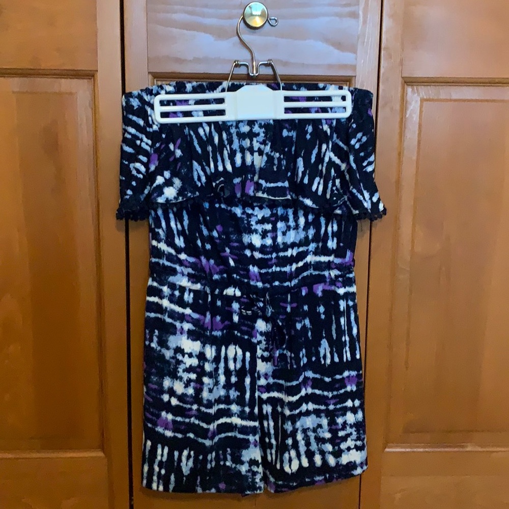 eye candy Purple & Blue Strapless Romper